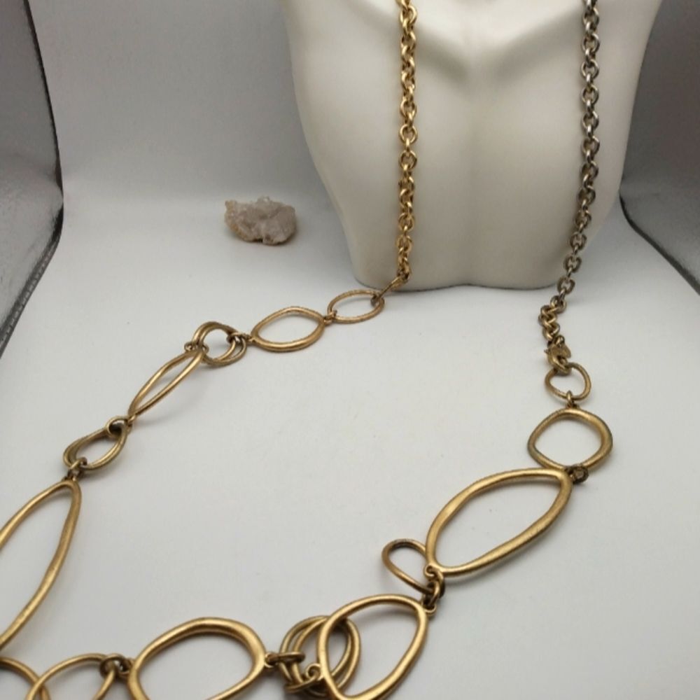 Premier designs vintage Gold asymmetrical buckle necklace